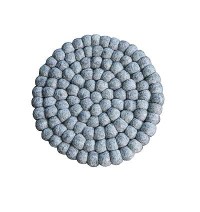 Grey colour felt balls Plate Mat