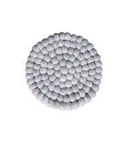 Light Grey colour felt balls Plate Mats