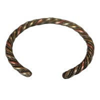 Braided mixed metal simple bangle