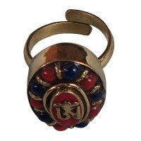 Beads decorated Tibetan OM finger ring