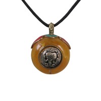 Decorated amber ball pendent