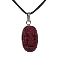 Coral color tiny Ganesha pendent