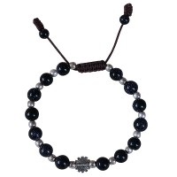 Blue sun-stone and tiny beads bracelet