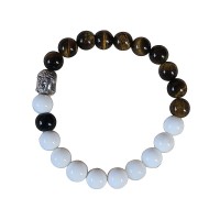 Tiger eye-conch beads wristband