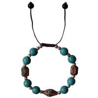 Turquoise with metal beads bracelet