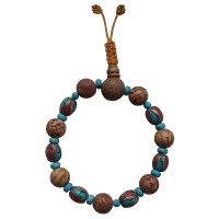 Natural and decorated beads bracelet