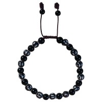 Black onyx-bone beads bracelet