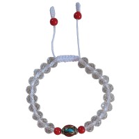 Diamond-cut glass beads bracelet