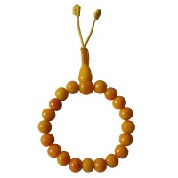 Amber color plastic beads bracelet
