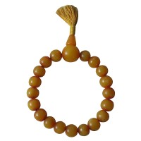 Amber color plastic beads wristband