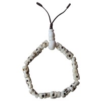 Skull carved beads bracelet