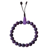 Granite stone purple beads wristband