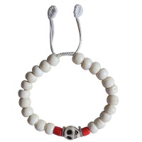 Bone beads with skull bracelet