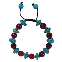 Onyx and turquoise beads bracelet