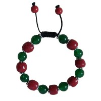 Jade-coral beads bracelet