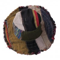 Mixed fabric patch-work hat