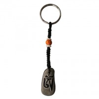 Buddha eye-Om carved stone key ring