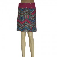 Printed poplin cotton reversible skirt