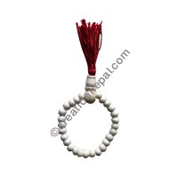 White bone beads wrist mala-6mm