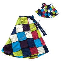 Tile design patch open wrapper skirt1