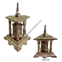 Table stand stupa top prayer wheel