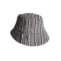 Hemp-cotton natural stripes bucket hat