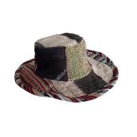 Hemp-cotton patch work safari hat