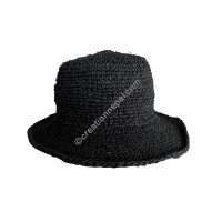 Hemp crochet black hat