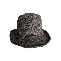 Hemp crochet black mixed hat