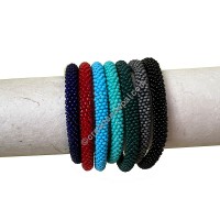Solid color glass beads bracelet