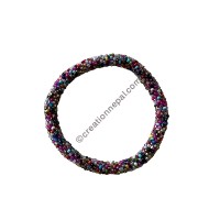 Pink shade mixed glass beads bracelet