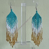 Turquoise 3-color slim frills earring