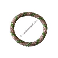 Beige and green braided bracelet