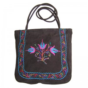Faux suede tote bag
