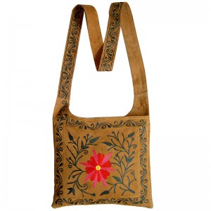 Pistol style faux suede Lama bag