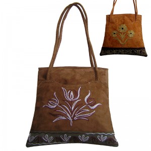 Leather suede T-shirt design bag