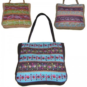 Horizontal 5-stripes patch tote bag