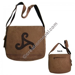 Leather suede computer bag