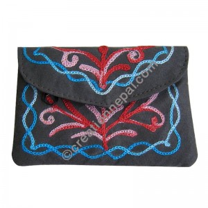 Faux suede flap cover tiny purse