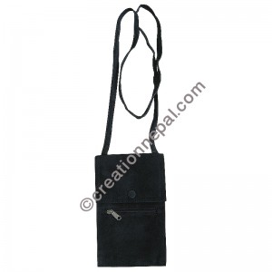 Leather suede plain passport bag