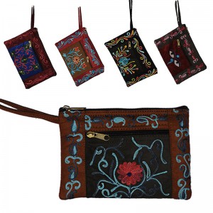 Faux suede side pocket college purse