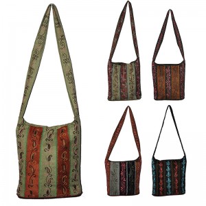 Faux suede stripes joined monk bag