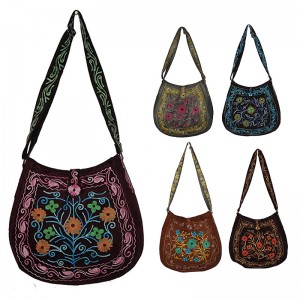 Faux suede round corner bag 