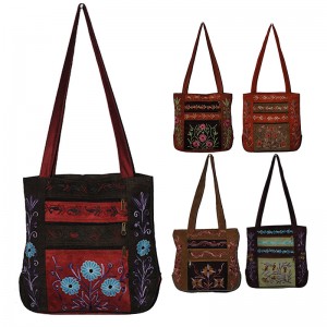 3-zippered faux suede large bag