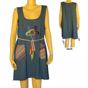 Cotton velour sleeveless dress 