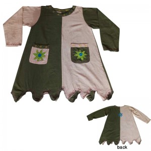 2-colour joined cotton dress