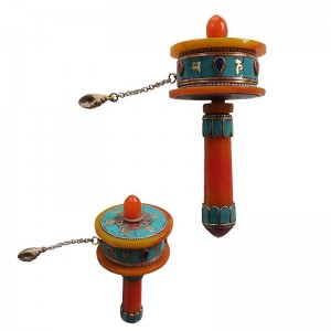 Amber and stone Small prayer wheel