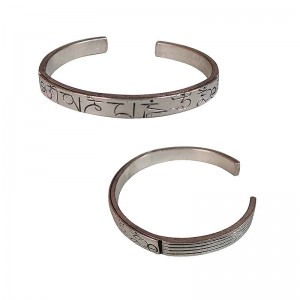 White metal Mantra bangle