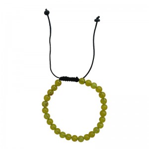 Yellow onyx stone 6mm beads bracelet