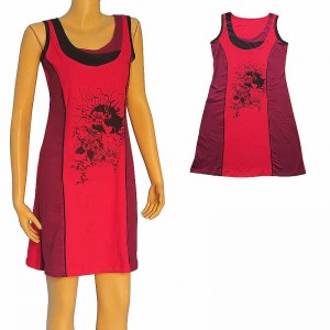 Artistic flowers print 2-color dress